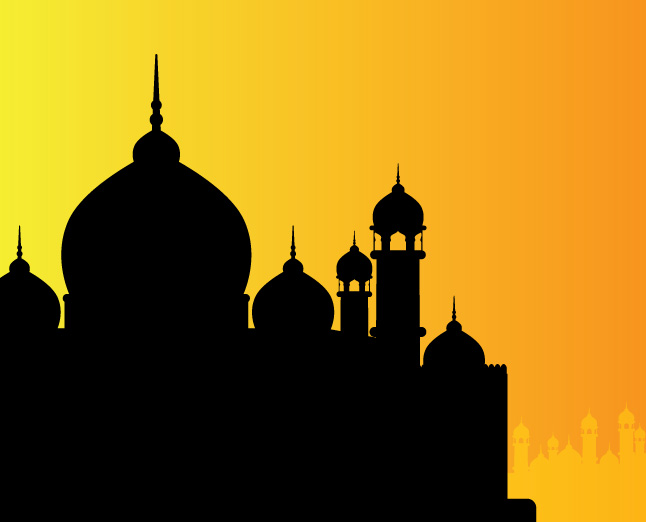 Mosque Silhouette Vector Two Vector Art & Graphics | freevector.com