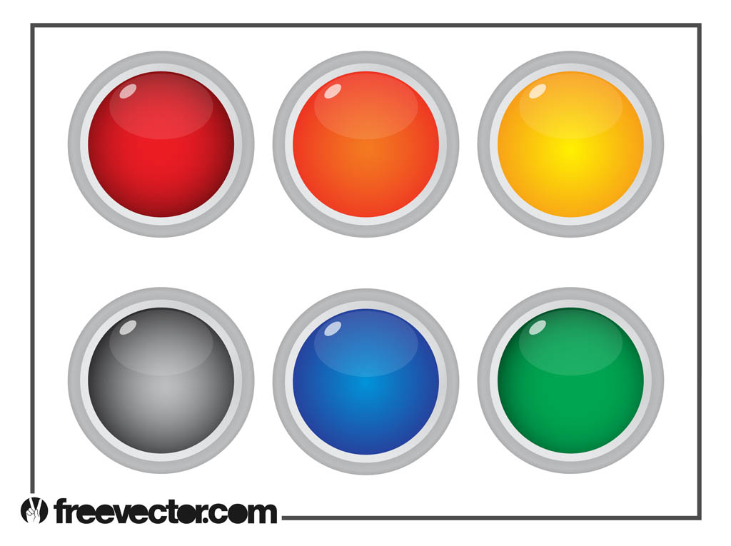 Colorful Round Buttons Vector Art & Graphics | freevector.com