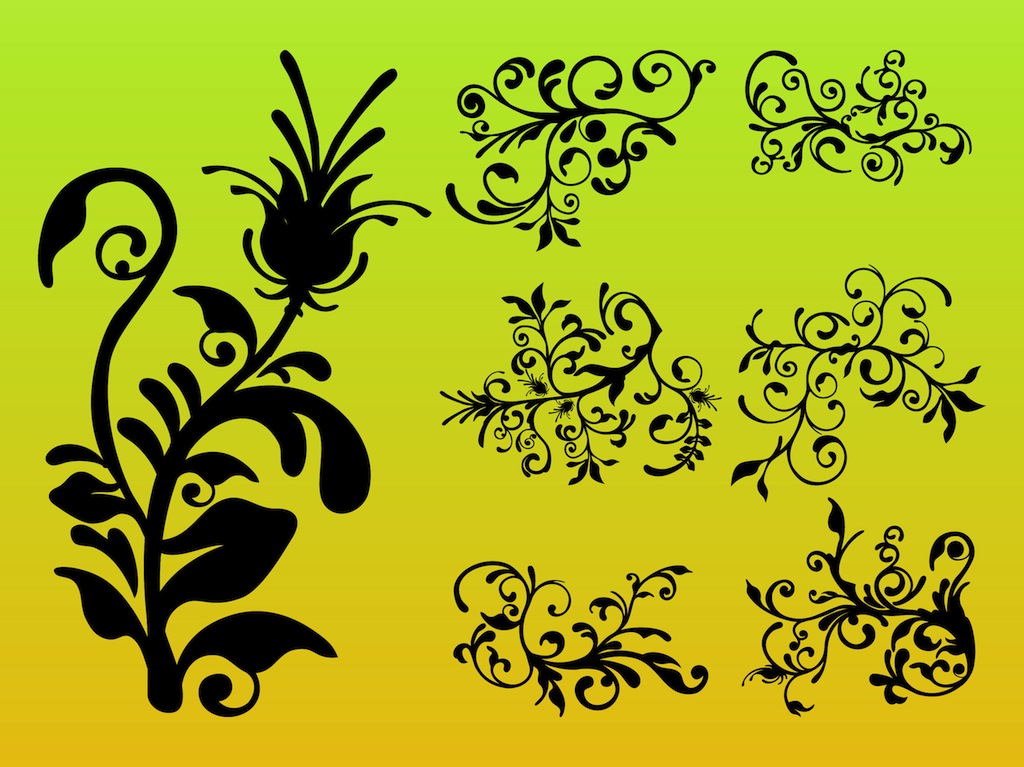 Flower Silhouettes Vector Art & Graphics | freevector.com