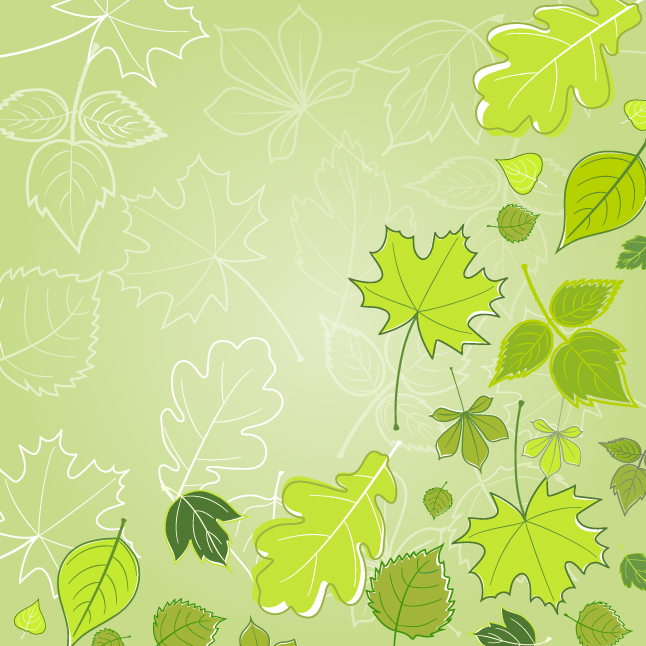Green Leaves Vector Wallpaper Vector Art & Graphics 