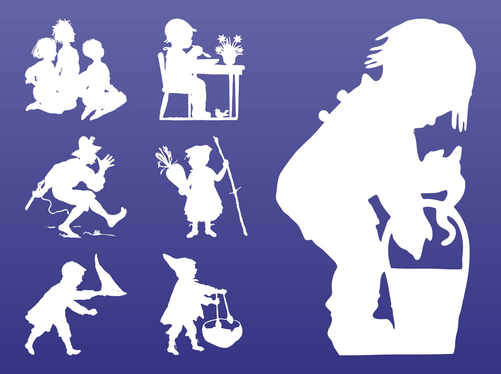 Kids Silhouettes Graphics Vector Art & Graphics | freevector.com