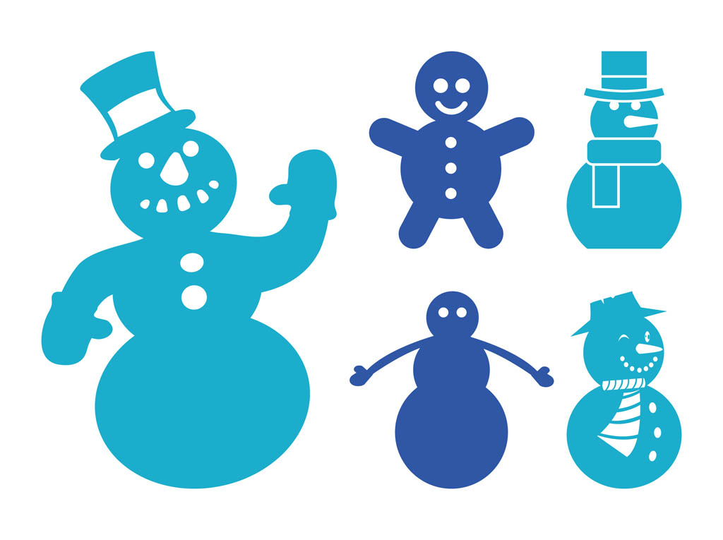 Download Snowmen Silhouettes Vector Art & Graphics | freevector.com