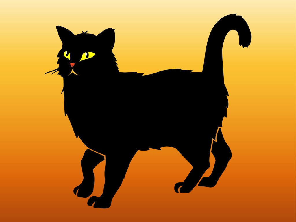 Черный кот распечатать. Черная кошка. Черный кот мультяшный. Кошка вектор. Черно оранжевая кошка.
