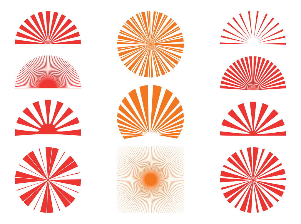 Sunburst Patterns Set Vector Art & Graphics