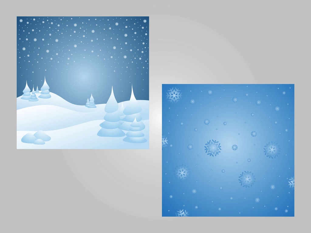 Free Vectors: Winter Backgrounds