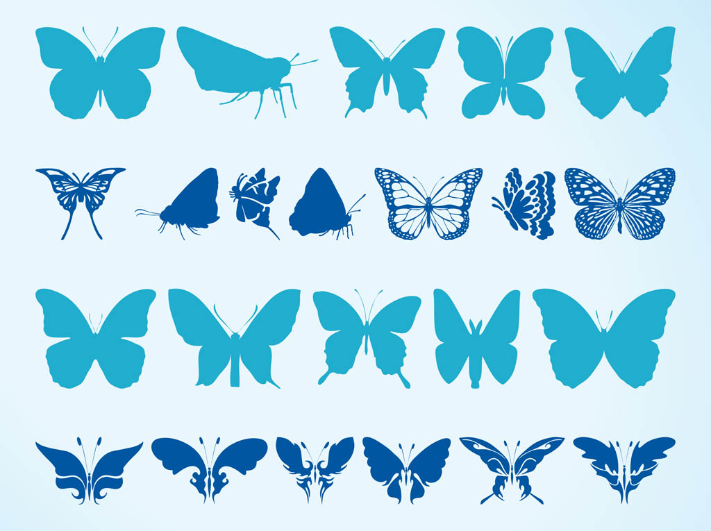Download Butterflies Silhouettes Vector Art & Graphics | freevector.com