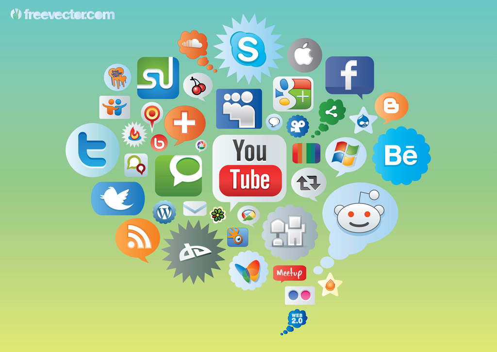 Download Social Media Icons Vector Art & Graphics | freevector.com