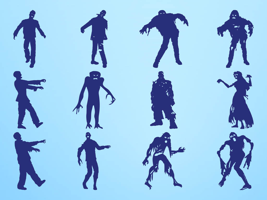 Download Zombie Silhouettes Graphics Vector Art Graphics Freevector Com