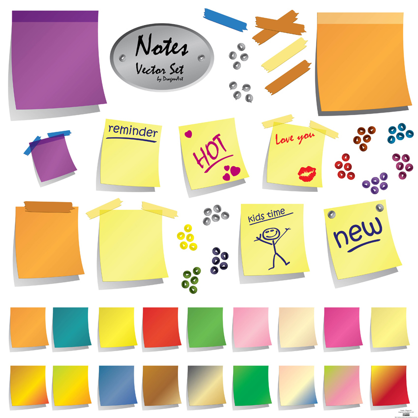 sticky note design Stock Vector