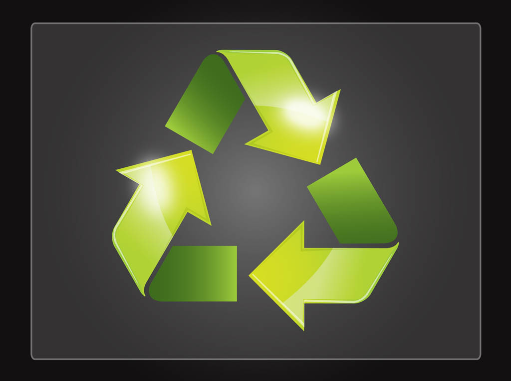 Recycle Logo Vector : Recycle Green Arrow Logo Template Illustration