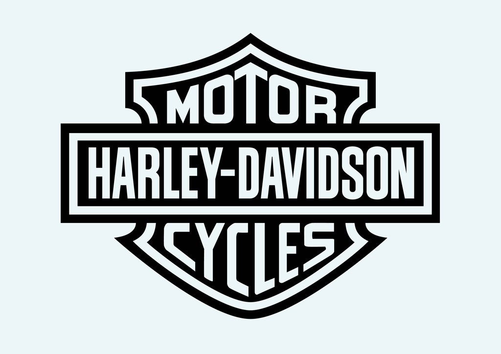 harley davidson logo black and white vector