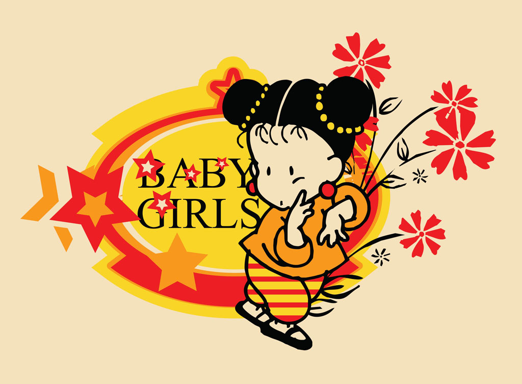 Download Baby Girl Vector Vector Art & Graphics | freevector.com