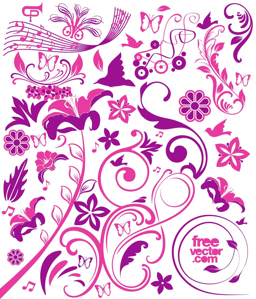 Download Pink Flowers Vectors Vector Art & Graphics | freevector.com