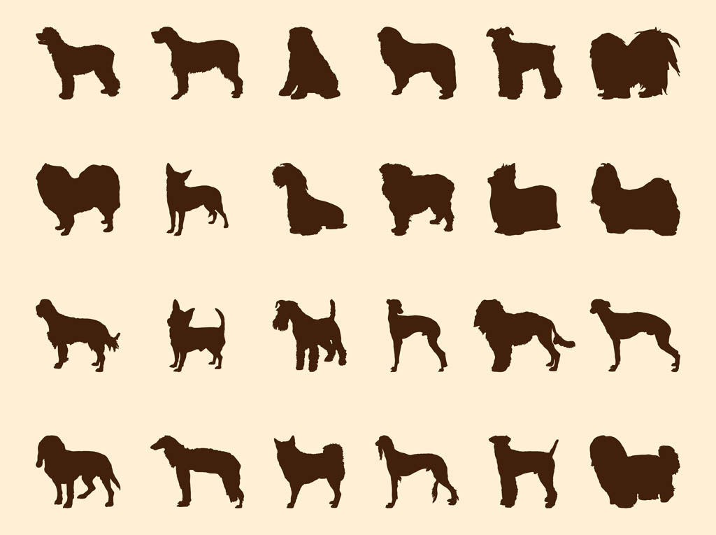 Download Dogs Silhouette Set Vector Art & Graphics | freevector.com