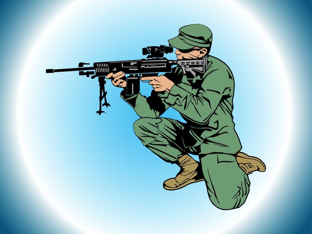 Army training, military training. Solider practicing shooting from the  rifle. Target shooting. Sniper, shooter. Fight technique. Flat vector  illustration. 13976277 Vector Art at Vecteezy