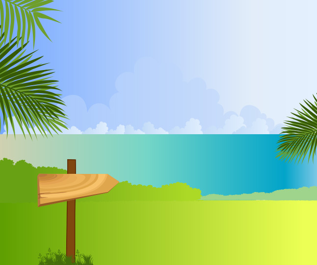 Tropical Beach Landscape Vector Vector Art & Graphics | freevector.com