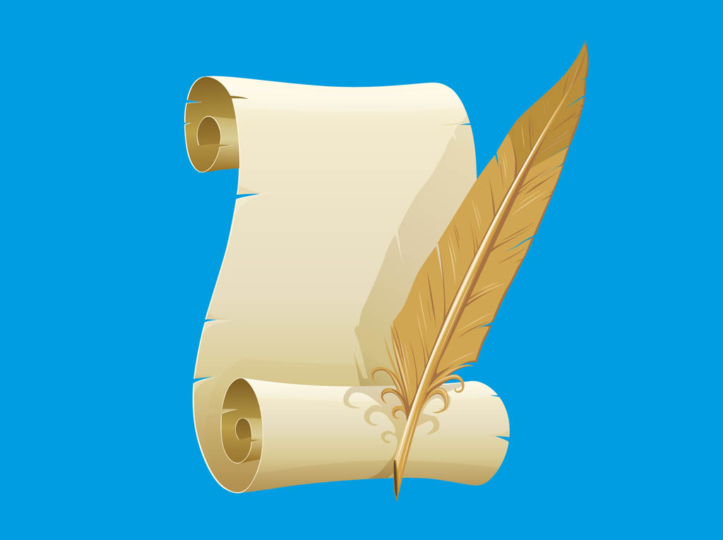 Vertical paper scroll outline drawing Royalty Free Vector