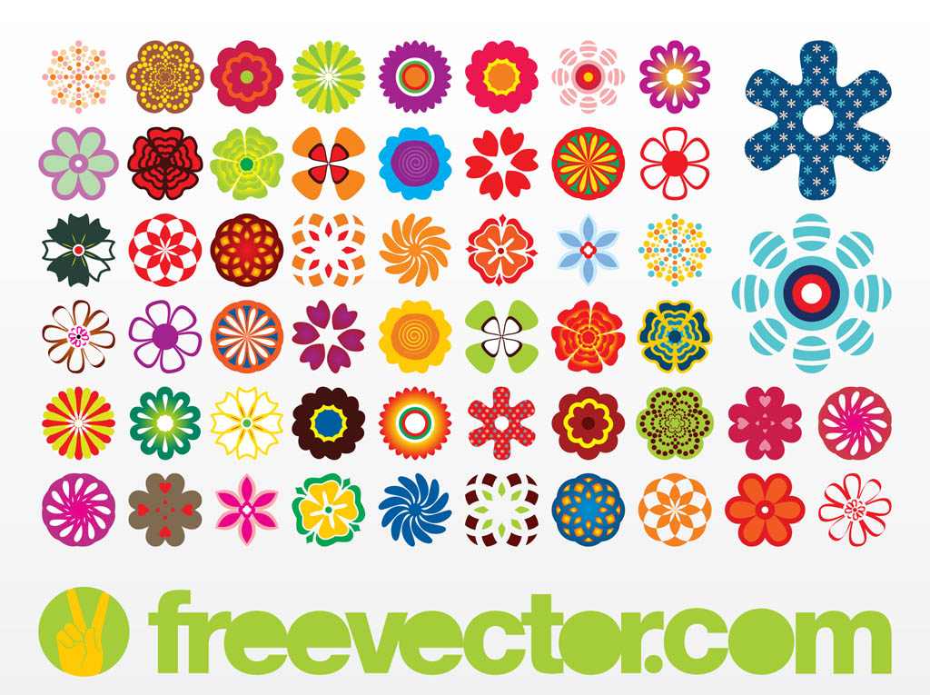 Vector Flowers Icons Vector Art Graphics Freevector Com