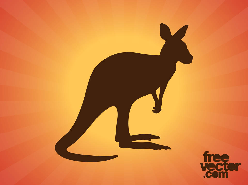 Download Kangaroo Silhouette Vector Art & Graphics | freevector.com