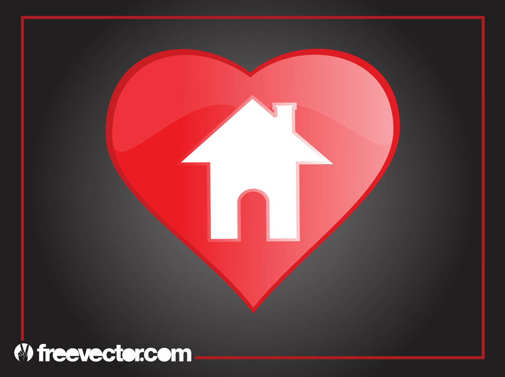 Grand Kwade trouw Downtown Heart Home Icon Vector Art & Graphics | freevector.com