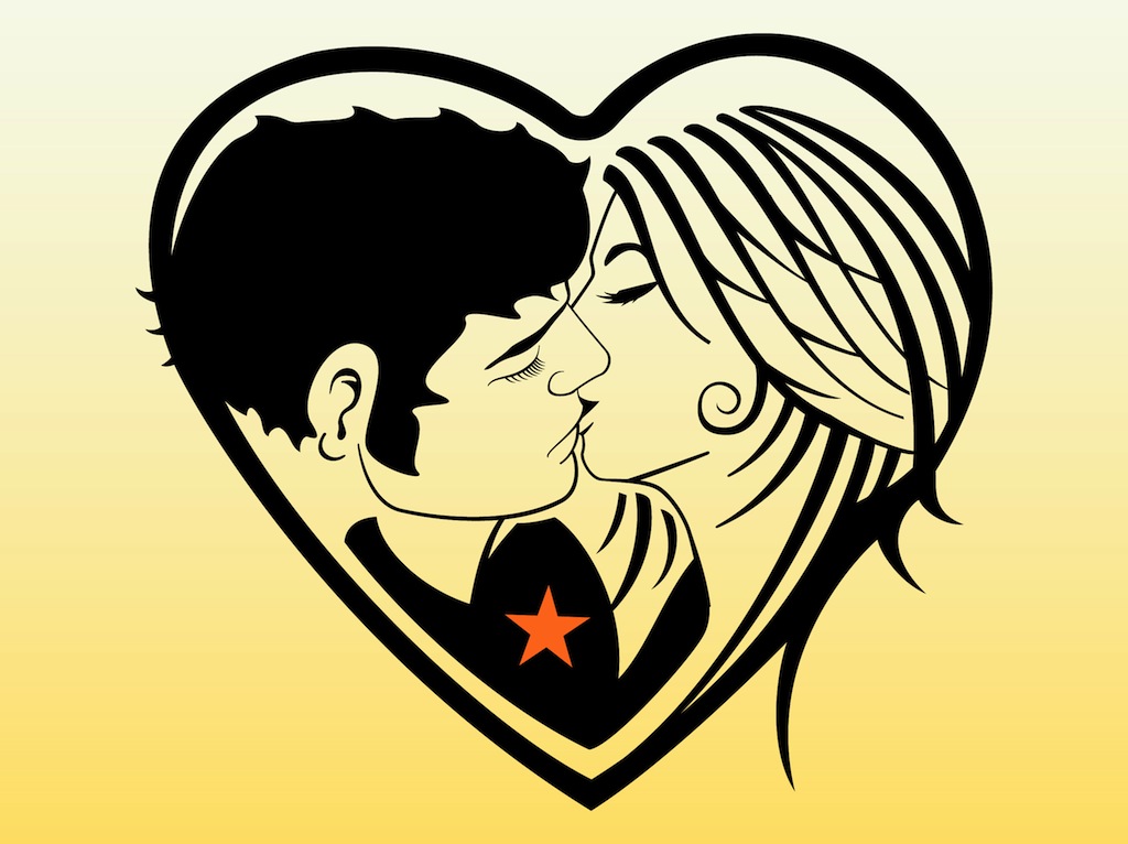 Download Kissing Couple Vector Art & Graphics | freevector.com