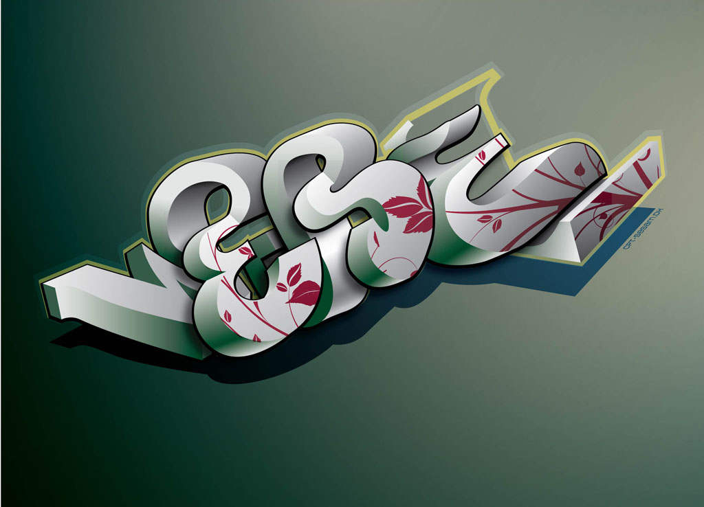 Download 3 D Graffiti Vector Vector Art & Graphics | freevector.com